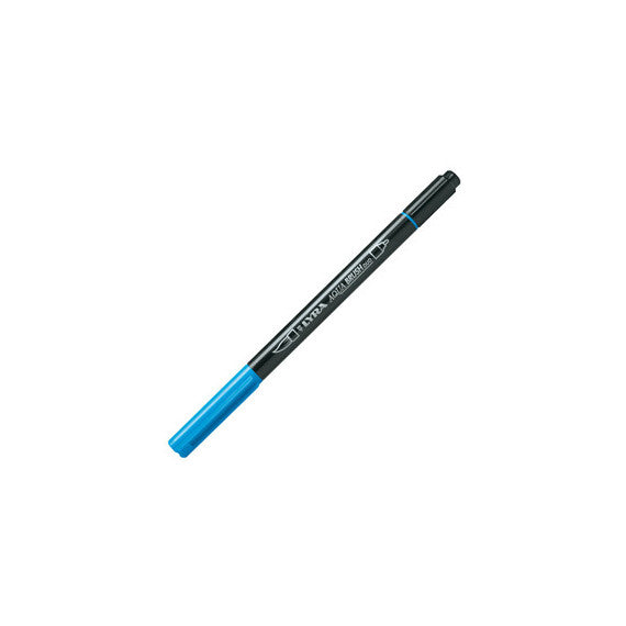 Pennarello Aqua Brush Duo - punte 2/4 mm - azzurro - Lyra