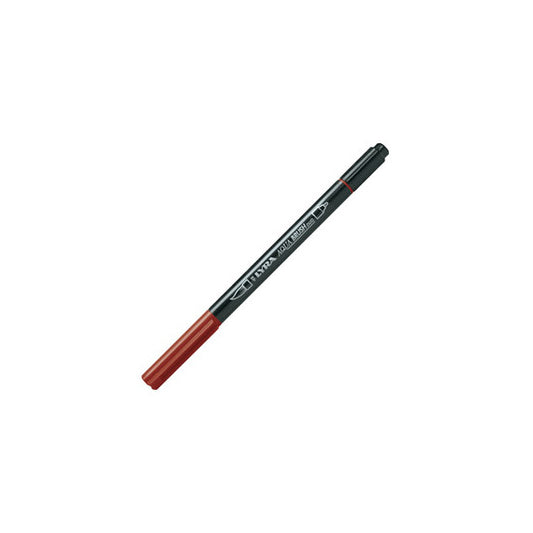 Pennarello Aqua Brush Duo - punte 2/4 mm - rosso Venezia - Lyra