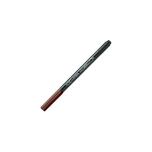 Pennarello Aqua Brush Duo - punte 2/4 mm - seppia scuro - Lyra