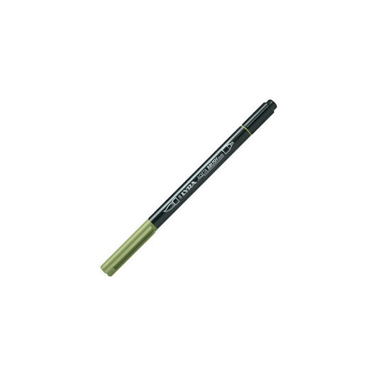 Pennarello Aqua Brush Duo - punte 2/4 mm - verde di cromo - Lyra