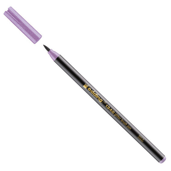Pennarello Brush 1340 glitter - tratto da 1,0 a 6,0 mm - colori assortiti - Edding - astuccio 10 pezzi