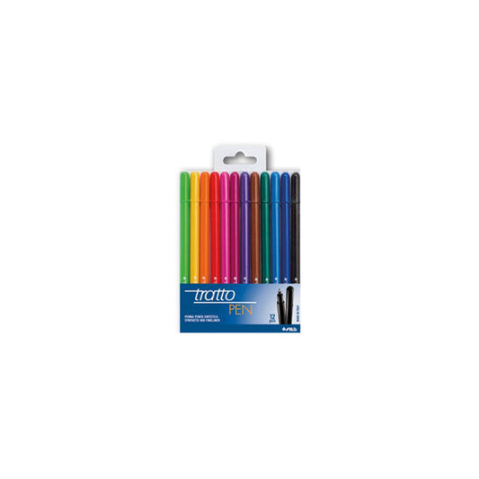 Pennarello fineliner Tratto Pen - tratto 0,5mm - colori assoriti - Tratto - busta 12 pennarelli