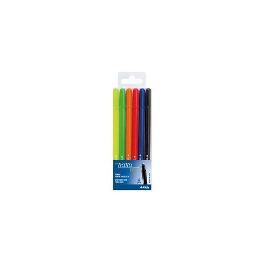 Pennarello fineliner Tratto Pen - tratto 0,5mm - colori assortiti - Tratto - busta 6 pennarelli