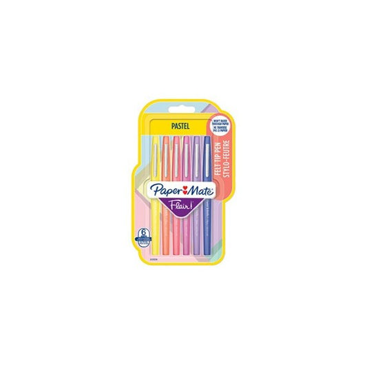 Pennarello Flair Nylon - colori assortiti Pastel - Papermate - conf. 6 pezzi