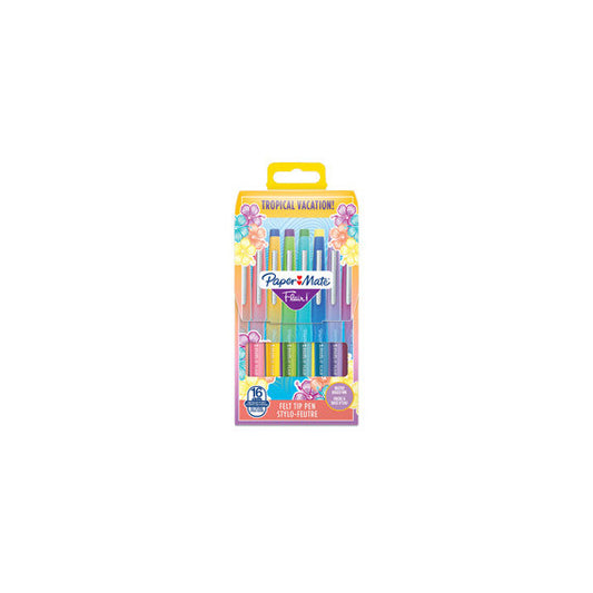 Pennarello Flair Nylon - colori assortiti Tropical - Papermate - conf. 16 pezzi
