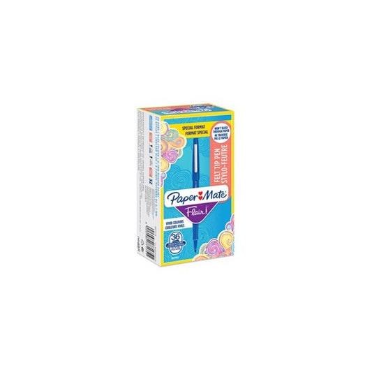 Pennarello Flair Nylon - punta 1,10 mm - blu - Papermate - conf. 30 + 6 pezzi