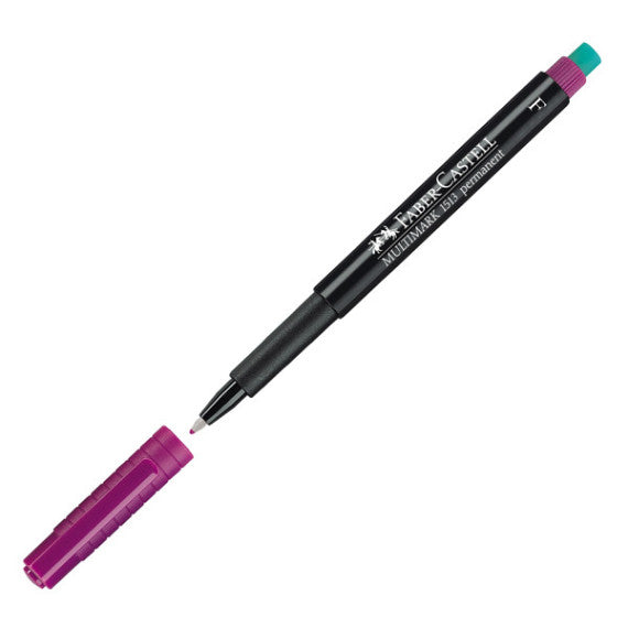 Pennarello Multimark universale permanente con gomma - punta fine 0,6mm - astuccio 8 colori - Faber Castell