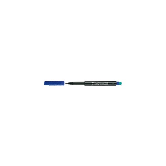 Pennarello Multimark universale permanente con gomma  - punta superfine 0,4mm - blu - Faber Castell