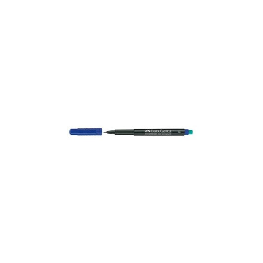 Pennarello Multimark universale permanente con gomma  - punta superfine 0,4mm - blu - Faber Castell