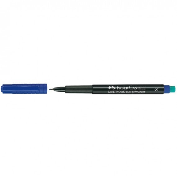 Pennarello Multimark universale permanente con gomma  - punta superfine 0,4mm - blu - Faber Castell