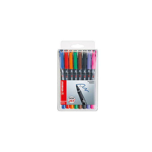 Pennarello OHPen universal permanente 843 - punta media 1 mm - colori assortiti - Stabilo - conf. 8 pezzi