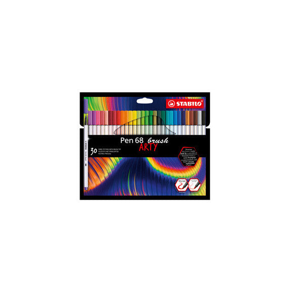 Pennarello Pen 68 Brush Arty Line 568/30 - colori assortiti - Stabilo - astuccio 30 pezzi