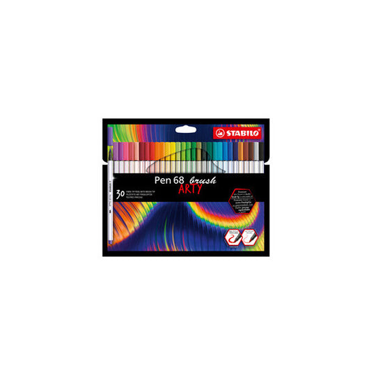 Pennarello Pen 68 Brush Arty Line 568/30 - colori assortiti - Stabilo - astuccio 30 pezzi