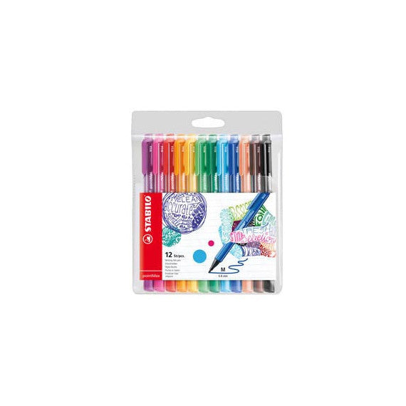 Pennarello PointMax punta feltro - punta 0,80mm - Stabilo - astuccio 12 colori assortiti