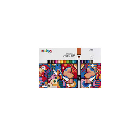 Pennarello Prisma - punta 3,7 mm - colori assortiti - Carioca Plus - conf. 18 pezzi
