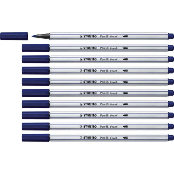 Pennarello Stabilo Pen 68 brush - punta a pennello - M 1 mm blu di prussia - 568/22