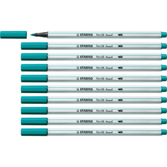 Pennarello Stabilo Pen 68 brush - punta a pennello - M 1 mm blu turchese 568/51