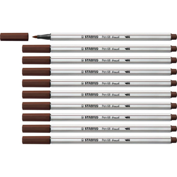 Pennarello Stabilo Pen 68 brush - punta a pennello - M 1 mm bruno 568/45