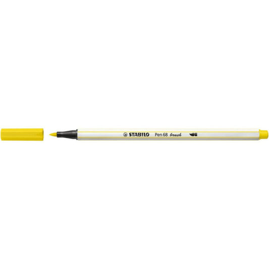 Pennarello Stabilo Pen 68 brush - punta a pennello - M 1 mm giallo limone - 568/24