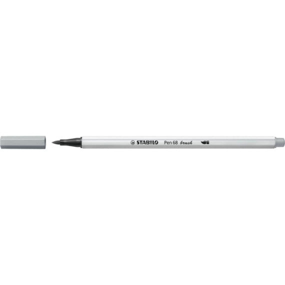 Pennarello Stabilo Pen 68 brush - punta a pennello - M 1 mm grigio freddo medio - 568/95