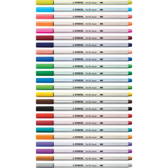 Pennarello Stabilo Pen 68 brush - punta a pennello - M 1 mm grigio freddo medio - 568/95