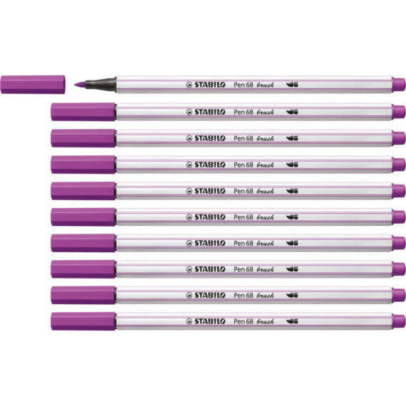 Pennarello Stabilo Pen 68 brush - punta a pennello - M 1 mm lilla 568/58