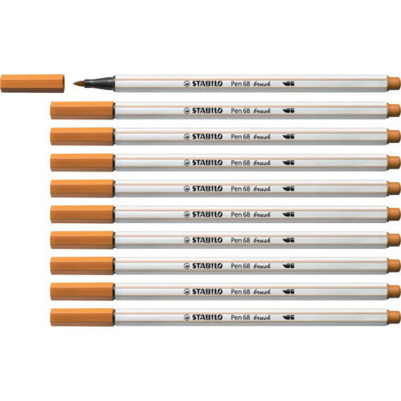Pennarello Stabilo Pen 68 brush - punta a pennello - M 1 mm ocra scuro 568/89