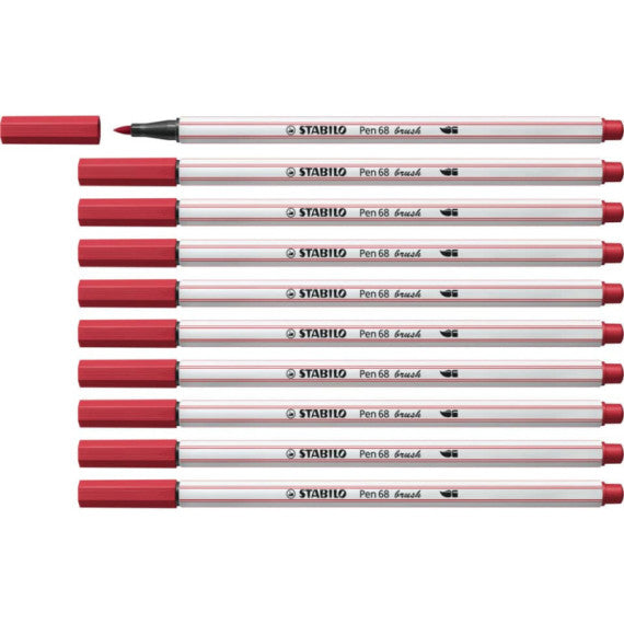 Pennarello Stabilo Pen 68 brush - punta a pennello - M 1 mm rosso scuro 568/50