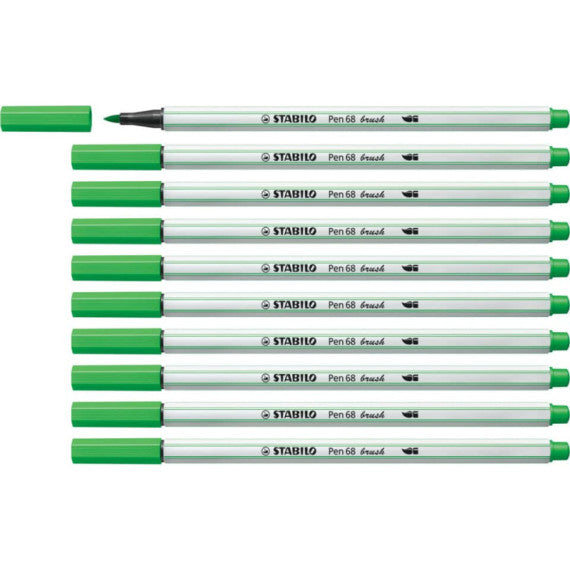 Pennarello Stabilo Pen 68 brush - punta a pennello - M 1 mm verde chiaro 568/33