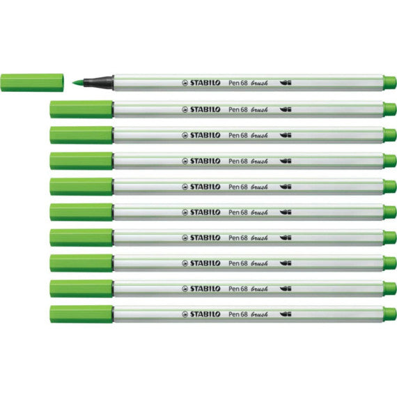 Pennarello Stabilo Pen 68 brush - punta a pennello - M 1 mm verde foglia 568/43
