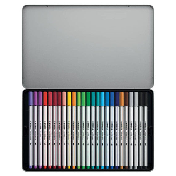 Pennarello Stabilo Pen 68 brush - punta a pennello M conf. 25 colori assortiti 1 mm - 568/25-321