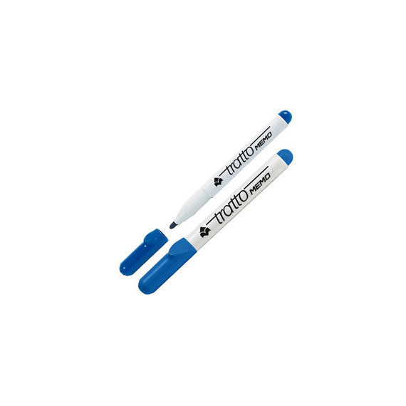 Pennarello Tratto Memo - a secco - per lavagne cancellabili - punta conica - tratto 2,5 mm - blu - Tratto