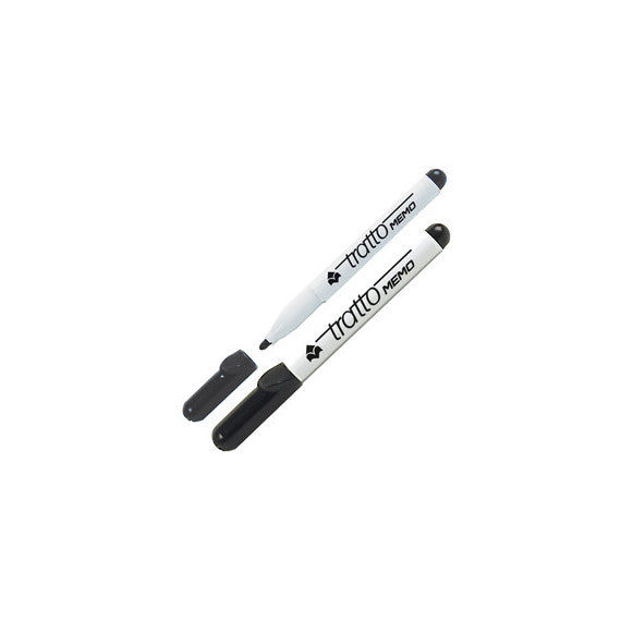 Pennarello Tratto Memo - a secco - per lavagne cancellabili - punta conica - tratto 2,5 mm - nero - Tratto