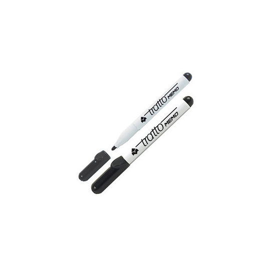 Pennarello Tratto Memo - a secco - per lavagne cancellabili - punta conica - tratto 2,5 mm - nero - Tratto