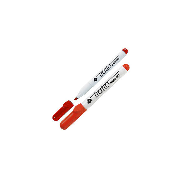 Pennarello Tratto Memo- a secco - per lavagne cancellabili - punta conica - tratto 2,5 mm - rosso - Tratto