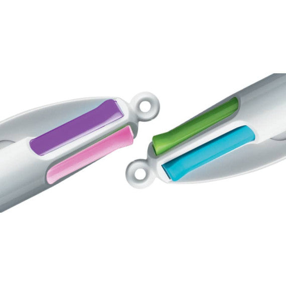 Penne a sfera a scatto BIC 4 Colours Fun M 1 mm assortiti 982870