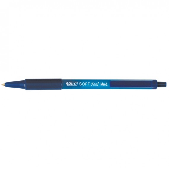 Penne a sfera a scatto Soft Feel - punta 1,0mm - blu - Bic - conf. 12 pezzi