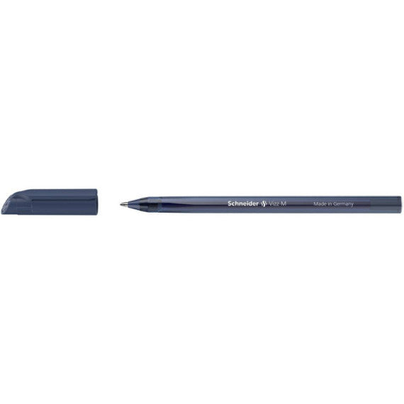 Penne a sfera con cappuccio Schneider VIZZ tratto M blu scuro conf. 10 pezzi - P102223