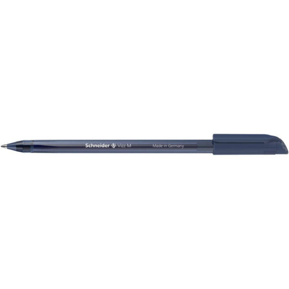 Penne a sfera con cappuccio Schneider VIZZ tratto M blu scuro conf. 10 pezzi - P102223