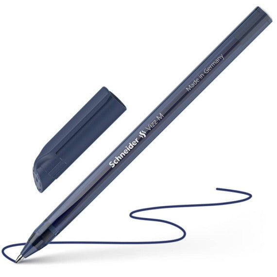 Penne a sfera con cappuccio Schneider VIZZ tratto M blu scuro conf. 10 pezzi - P102223