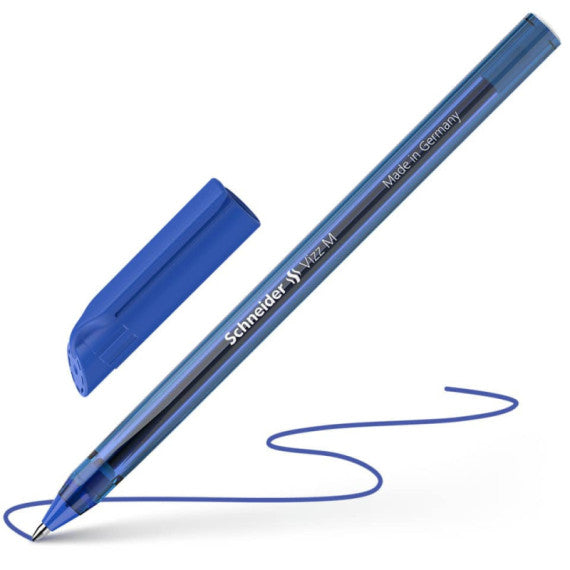 Penne a sfera con cappuccio Schneider VIZZ tratto M blu scuro - Conf. 50 pezzi - P102203