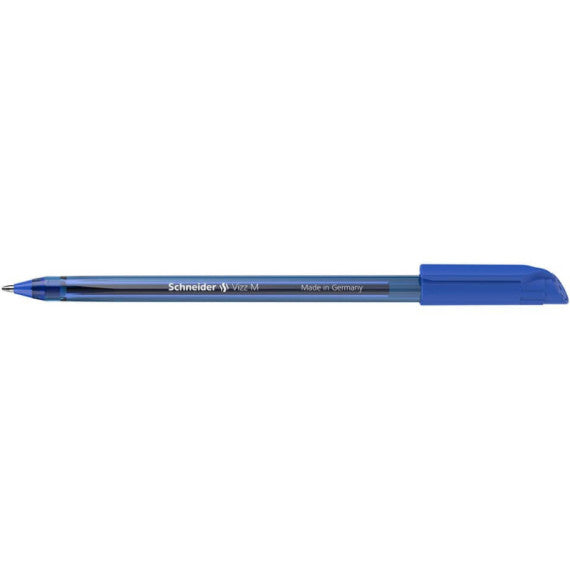 Penne a sfera con cappuccio Schneider VIZZ tratto M blu scuro - Conf. 50 pezzi - P102203