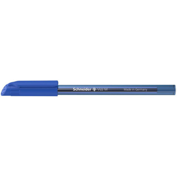Penne a sfera con cappuccio Schneider VIZZ tratto M blu scuro - Conf. 50 pezzi - P102203