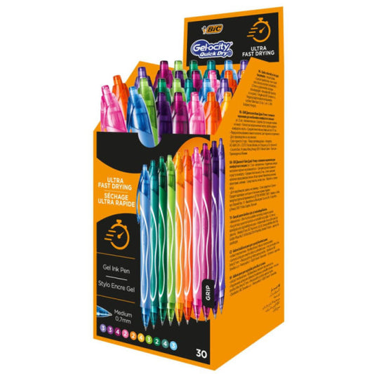 Penne gel a scatto BIC Gelocity Quick Dry 0,7 mm assortiti fun Conf. 30 pezzi - 999460