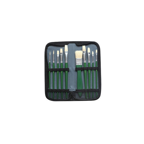 Pennello in setola - per olio - DOM - astuccio 10 pennelli assortiti