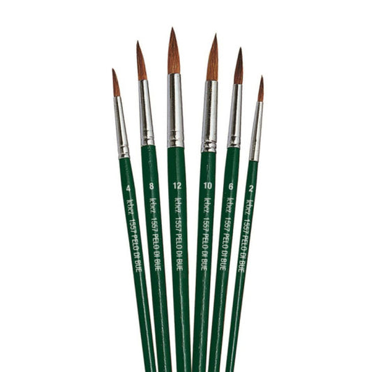 Pennello punta tonda Lebez - pelo di bue - serie N.6 - conf. 12 pz 1557/6B