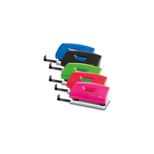 Perforatore 1260 - max 10 fogli - 2 fori - passo 8 cm - colori assortiti - Lebez