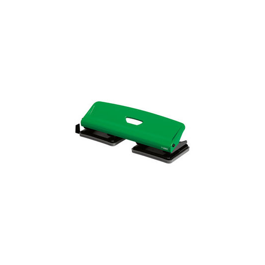 Perforatore 740 -  max 25 fogli - 4 fori fissi - verde - Lebez