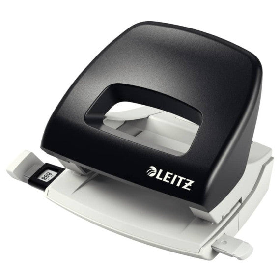 Perforatore a 2 fori con guida Leitz Metal Rim 5038 nero - 50380195