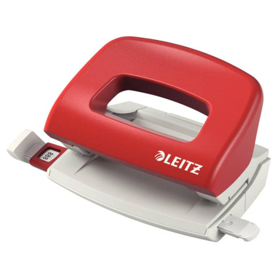 Perforatore a 2 fori con guida Leitz Metal rim rosso - 50580025